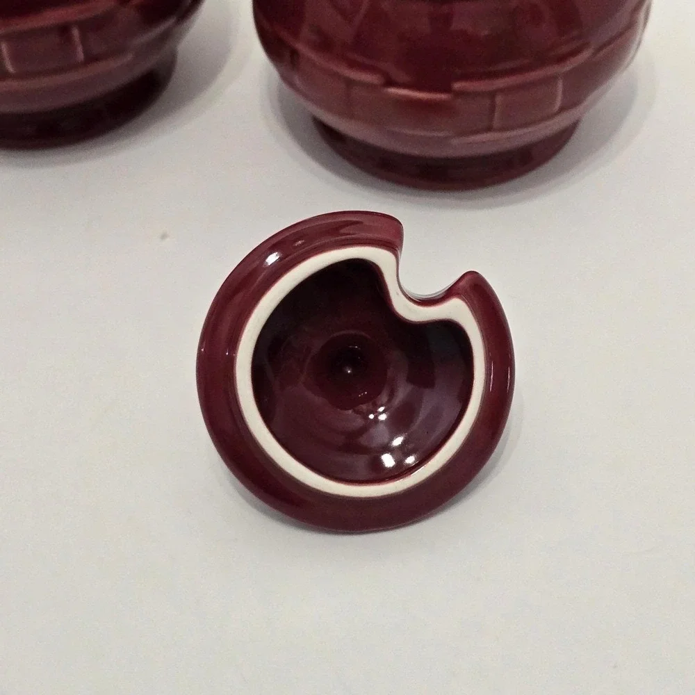 Longaberger Woven Traditions Creamer & Sugar Bowl Set Paprika Pottery